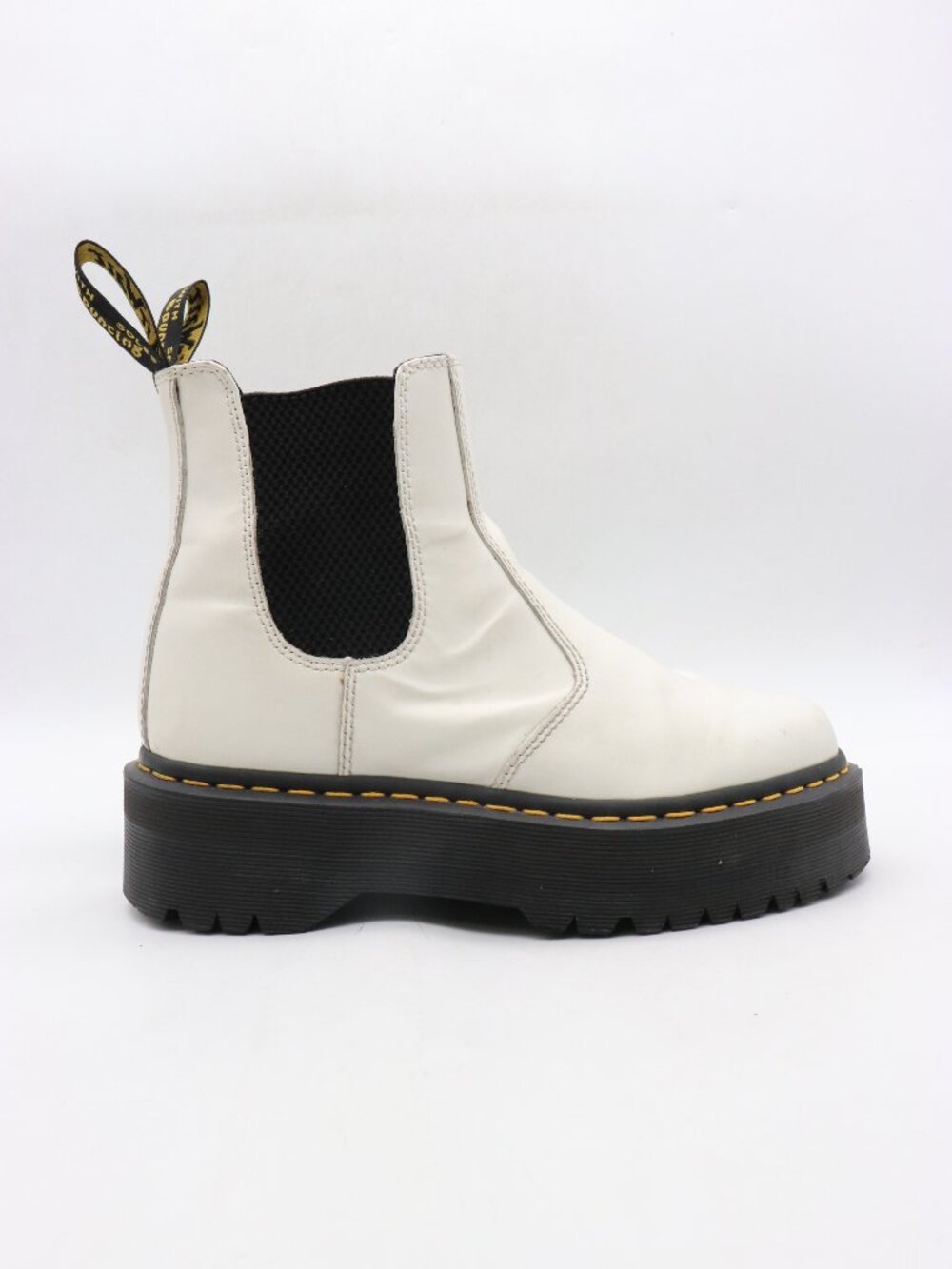 Doc Dr. Martens 2976 Quad Women's Size 8 White Smooth Chelsea Platform Boots